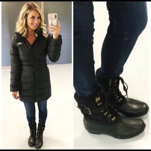 Sperry shearwater black duck boots